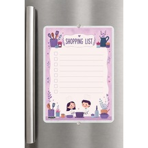Alışveriş Listesi - A5 - Mıknatıslı - Pvc - Buzdolabı Notluk & Masaüstü - Yaz Sil - Planlayıcı - 4322 Çok Renkli