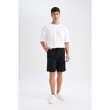 DeFacto Relax Fit Pamuklu Bermuda Şort D7917AX24SMBK81