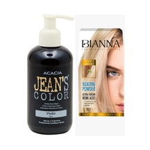 Jeans Color Violet (mor) Saç Boyası 250ml +bianna Saç Açıcı Tek Kullanımlık Set Açıcı