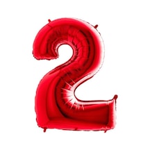2 Rakam Kırmızı Folyo Balon 40 inç 100 cm
