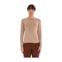 Inguz Uzun Kollu Basic Modal Yoga T-shirt Bej