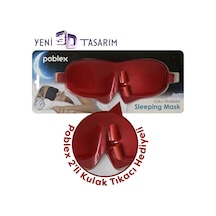Poblex Uyku Maskesi 3D + Köpük Kulak Tıkacı Kırmızı