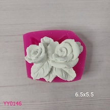 Yy0146 İki Başlı Gül Silikon Kalıp