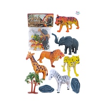 Vahşi Hayvanlar 6'lı Set Fil, Zürafa, Çita, Aslan, Zebra, Kaplan Oyuncak Hayvan
