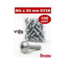 M6x30 Pul Başlı Rysb Vida 100 Lü 1