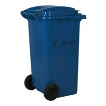 120 Litre Mavi Plastik Çöp Konteyneri Tekerlekli Kapaklı Hey Çelik Pk-120