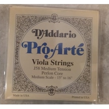 D'addario J58 Pro-arté Viyola Tel Seti Medium Scale Naylon Özlü Geleneksel Ton Yapısı Neme Karşı Direnç Ve Yumuşak Sol El Hissiyatı
