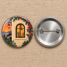 Fikart Evimin Işığı Filistin 58 Mm İğneli Rozet Çok Renkli