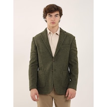 Dufy Haki Erkek Slim Fit Mono Yaka Ceket - 96580 Haki