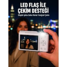 Beyaz 4k Video Kayıtlı 48 Mp Dijital Fotoğraf Makinesi Otomatik Odaklama Çok Renkli