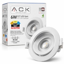 6w Cct Led Spot Sıva Altı 3 Renk 3000k 4000k 6500k 490-568-535 Lümen Ø70mm Kesim Beyaz