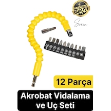 Esnek Matkap Ucu Şaft Uzatma Aparatı Bits Bükülebilir Akrobat Tornavida Vidalama Eklentisi 300 Mm
