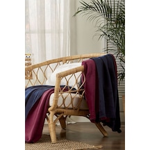 Özdilek Colourist Ponponlu Çift Kişilik Çift Taraflı Pamuklu Battaniye 180x220 473069 Indigo