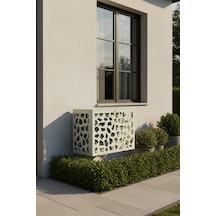 Klima Motoru/dış Ünite Gizleme/koruma Kafesi Xs 7000 Btu - 9000 Btu 86x44x65 H Alüminyum Stone Açık Gri