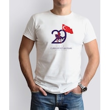 Bk Gift 29 Ekim Tasarımlı Erkek Beyaz T-shirt-9 Trend Tişört Çok Renkli