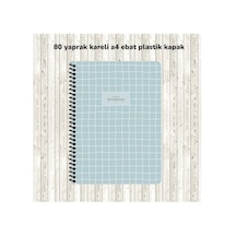 Kareli A4 80 Yaprak Plastik Kapak Telli Defter College Keskin Color Yeşil