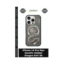 İphone 14 Pro Max Uyumlu Golden Dragon Kılıf 3d İşlemeli Aksesuar Cep Aksesuarı Taşınabilir Koruma çok renkli