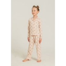 Roly Poly 3917-g Kız Çocuk Pijama Takım Bej