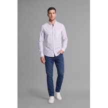 Defacto %100 Pamuk Regular Fıt Polo Yaka Uzun Kollu Flamlı Poplin Gömlek H3618ax26aunv64 Lacivert-nv64