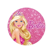 Barbie Yuvarlak Pasta Yenilebilir Resim Baskı 20 Cm