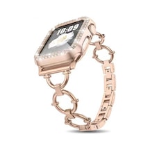 Apple Uyumlu  Watch 7 41 MM Krd-56 Halka Tasarım Metal Kordon