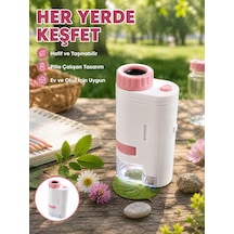 80x-200x Taşınabilir Dijital Mikroskop Led Işıklı Çocuk Eğitim Mikroskobu