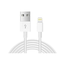 Rogfer Usb'den 8 Pin'e Sync Veri Şarj Kablosu, Kablo Uzunluğu: 3m Beyaz