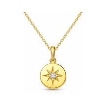 Gümüş Gold Minimal Yıldız Kadın Kolye Gümüş