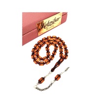 SÜRMELİ ATEŞ KEHRİBAR TESBİH BAL RENGİ KAPSÜL MODEL