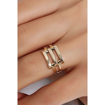 Çgk Çiğdem Gürel Kuyumculuk 3 Sıra Kaburga Altın Yüzük Gold