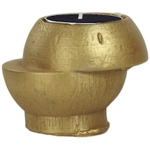 Şamdan Dekoratif Mumluk Şamdan Tealight Ve Uzun Mum Uyumlu Kesik Model - Altın