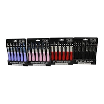 6 Parça Meyve Bıçak Renkli Plastik Saplı Timya/go1395 200149 çok renkli