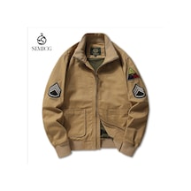 Sonbahar Retro İş Kıyafetleri Hava Kuvvetleri Erkek Pilot Ceketi Haki