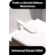 Kilit Üniversal Klozet Kilidi Bebek Çocuk Güvenlik Kilidi Yapışkanlı Wc Kapağı Kilidi Tuvalet Emniy Beyaz