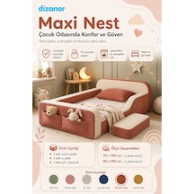 Dizanor Maxi Nest Montessori Çocuk Karyola Yatak Seti Kiremit Fitilli 140 X 200