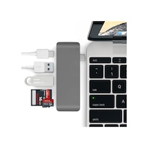 Ally 5in1 USB-C Hub 3.0 Type-C Şarj Kart Okuyucu Gri