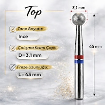 Elmas Freze Başlık Top Orta Yumuşak Kırmızı - Mavi 0,31 Mm- Adet Fiyatı