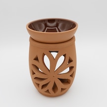 Mandala Desenli Toprak Buhurdanlık El Yapımı Seramik Aromaterapi Buhurdanlığı