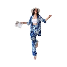Alt Üst Takım Kimono- Desenli-mavi