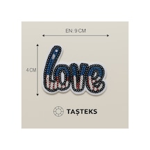 Pul Payetli Ütülenebilen Veya Sticker Olarak Kullanılabilen 'love' Yazı Modeli