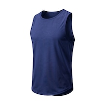 Genius Store Erkek Sıfır Kol Sporcu Atleti Ter Tutmayan Fitness Gym Tişörtü Sfr2026-mankensiz Lacivert