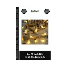 Özel Üretim Dekoratif Pilli Şerit Aydınlatma Ev Dekor Lambası 3m 20 Led Gün Işığı 2kademeli Ay