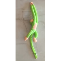 Peluş Sarılan Maymun - Karışık Renk - Sessiz Versiyon - Büyük Boy 70 Cm Beyaz