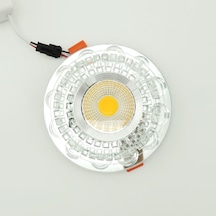 Silver Kristal Cam Sıva Altı Spot Cob Led Armatür Gün Işığı Silver