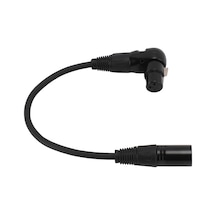 Xindoker 90 Derece Xlr Femele'den Düz Xlr Erkeğe 3 Pin Mikrofon Bağlayıcı, Ses Aygıtları İçin Uzantı Kablosu - 1 Metre, Kararlı Aktarım, Geniş Uyum