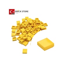 Yedek Parçalar, 100 Adet 1x1 Tile Düz Fayans Parçası, Sarı Rengi, 3070