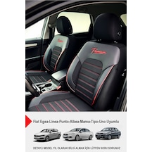 Premium Serisi Lüks Keten Oto Koltuk Kılıfı Fiat Egea-linea-punto-albea-marea-tipo-uno Uyumlu Siyah