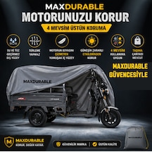 Motolux Fx33 3 Tekerlekli Kasalı Motosiklet Brandası Su Geçirmez 4 Mevsim Boya Dostu Motor Brandası + Taşıma Çantalı 3kks