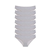 7 Adet Süper Eko Set Likralı Kadın Slip Külot Gri Standart