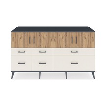 Kronos Konsol 4 Raflı 6 Çekmeceli 4 Kapaklı 176x59x99 Antrasit-ça Antrasit-çam/aytaşı